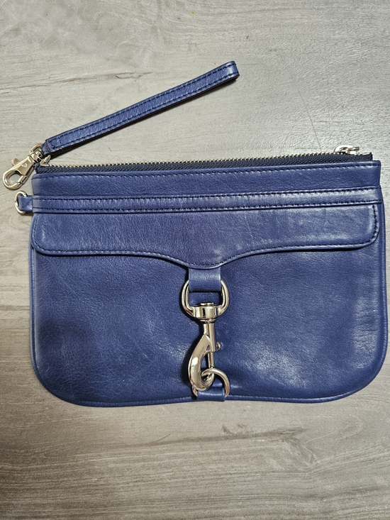 Rebecca Minkoff Handbags - Rebecca Minkoff Blue Leather Wristlet with Silver Hardware
